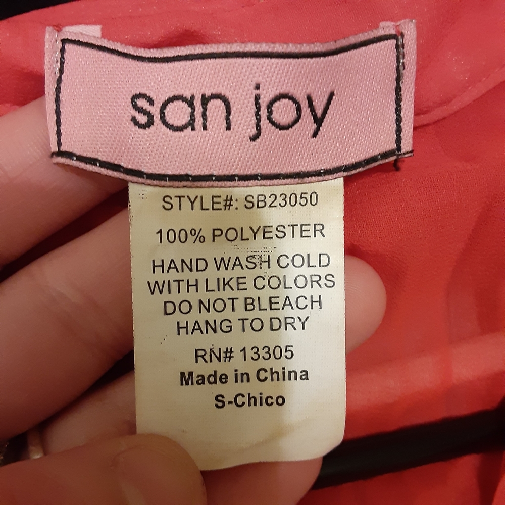 San Joy red & black sheer high low top small - Picture 5 of 5